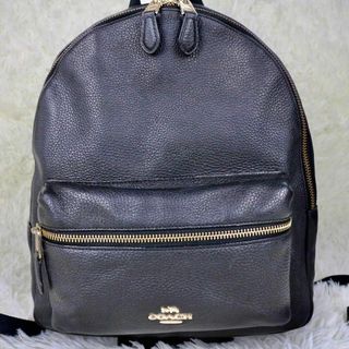 コーチ(COACH)のCOACH コーチ　リュック バックパック　チャーリー ブラック 黒 シボ革(リュック/バックパック)