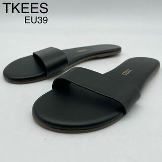 TKEES - ★新品 TKEES ティキーズ ALEX フラットサンダル レザー 黒 EU39