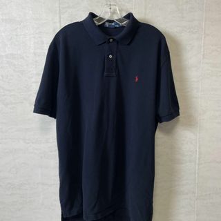 ポロラルフローレン(POLO RALPH LAUREN)の半袖ポロシャツ　鹿の子シャツ　ラルフローレン　オーバーサイズＸＬ　紺色ネイビー(ポロシャツ)