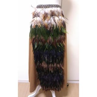 アメリヴィンテージ(Ameri VINTAGE)のアメリヴィンテージAMERI MIX FEATHER FLARE SKIRT(ロングスカート)