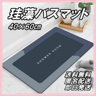 珪藻土バスマット 風呂 北欧風 カーペット 浴室 脱衣所 洗面所 おしゃれ 青