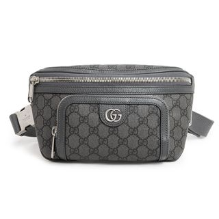 グッチ(Gucci)のグッチ ダブルG オフィディア ベルト ウエスト ボディバッグ 斜め掛け GGスプリームキャンバス レザー グレー アンティークシルバー金具 733868 GUCCI（新品・未使用品）(ボディーバッグ)