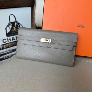 エルメス(Hermes)の【HERMES】 ケリーウォレット　エタン　グレージュ　ヴォーエプソン　長財布(財布)