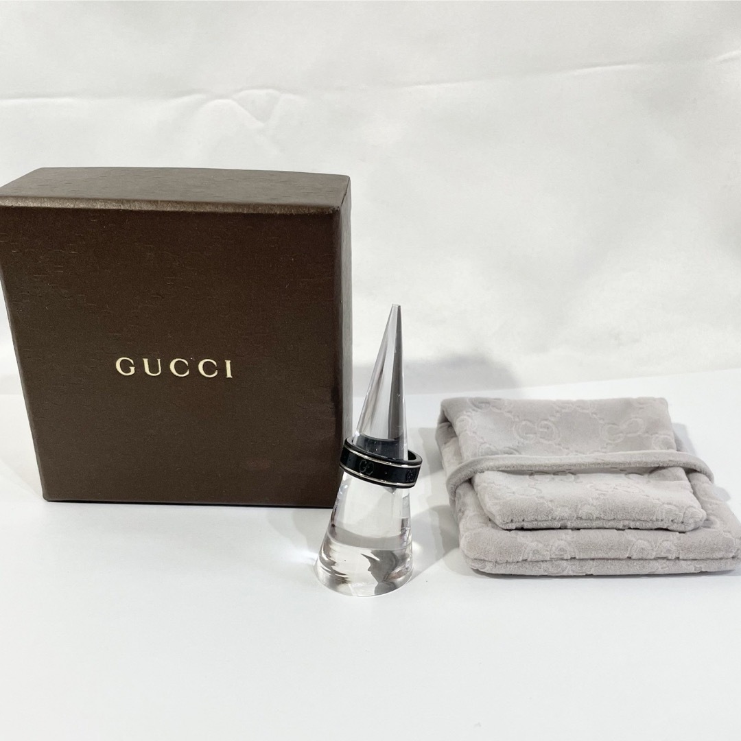 正規品 箱付き GUCCI アイコンリング GG セラミック 指輪 黒 12号 正規品 箱付き GUCCI アイコンリング GG セラミック 指輪 黒 12号