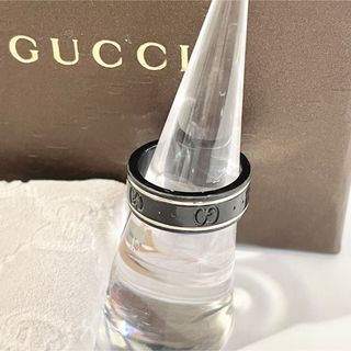 グッチ(Gucci)の正規品 箱付き GUCCI アイコンリング GG セラミック 指輪 黒 12号(リング(指輪))