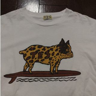 エンドレスサマー(THE ENDLESS SUMMER（TES）)のTES Tシャツ　M　犬　ブチ　レオパード　ヒョウ柄(Tシャツ/カットソー(半袖/袖なし))