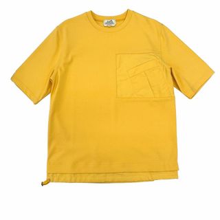 HERMES エルメス Tシャツ Poche en cavale 胸ポケット コットン サイズXS 半袖 半袖Tシャツ イエロー メンズ 23SS