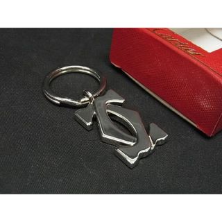 ■新品同様■ Cartier カルティエ 2Cロゴ チャーム キーホルダー キーリング アクセサリー メンズ レディース シルバー系 AG8274ｱZ