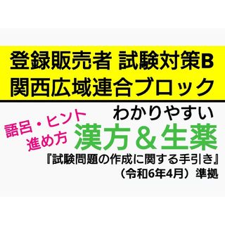 関西広域連合ブロック対策 登録販売者【試験対策B】テキスト 最新版 R6プリント(語学/参考書)