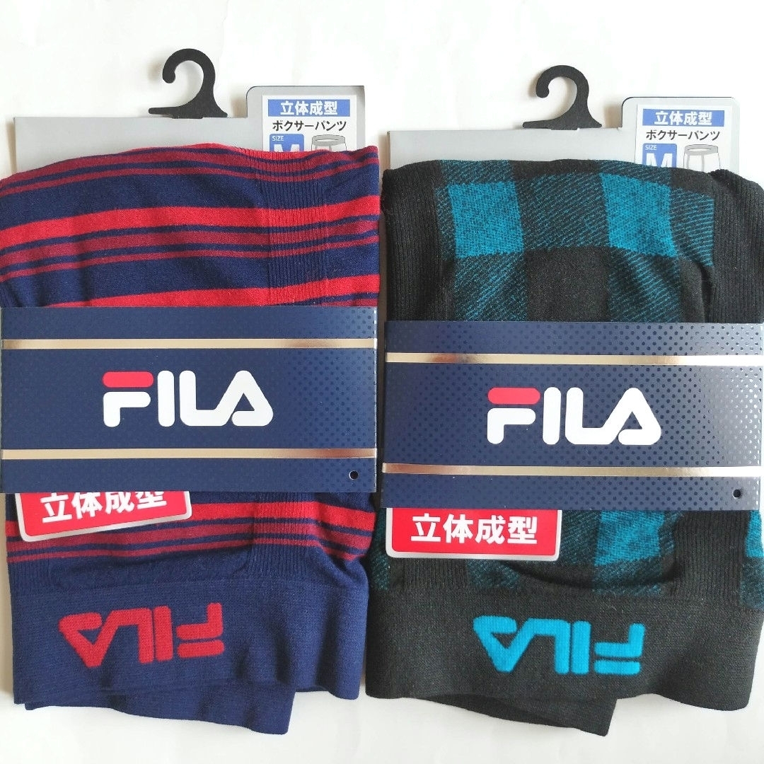 FILA(フィラ)の新品・未使用品《FILA　フィラ》立体成型　ボクサーパンツＭサイズ　２枚セット メンズのアンダーウェア(ボクサーパンツ)の商品写真