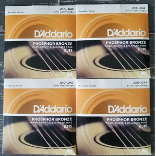 新品　D'Addario ダダリオ アコースティックギター弦 EJ15 4個(弦)