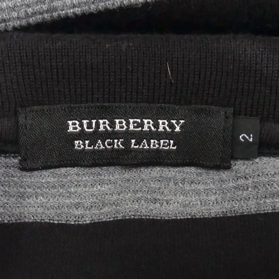 BURBERRY BLACK LABEL(バーバリーブラックレーベル)の廃盤 バーバリーブラックレーベル ポロシャツ M ボーダー 黒 TY3123 メンズのトップス(ポロシャツ)の商品写真