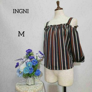 INGNI - 袖無しブラウス　極上美品　INGNI　Mサイズ　ストライプ柄