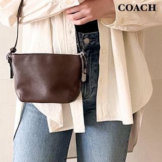 コーチ(COACH)のCOACHコーチ　ワンハンドルミニバッグ　ショルダーバッグ　ブラウン　ファスナー(ショルダーバッグ)