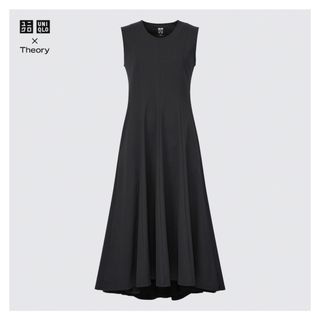 ユニクロ(UNIQLO)の【美品】UNIQLO × Theory ウルトラストレッチフレアワンピース(ひざ丈ワンピース)