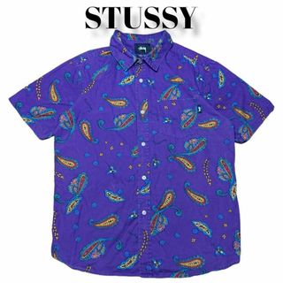 ステューシー(STUSSY)のSTUSSYペイズリー柄胸ポケットボタンシャツステューシーアロハシャツ総柄(Tシャツ/カットソー(半袖/袖なし))