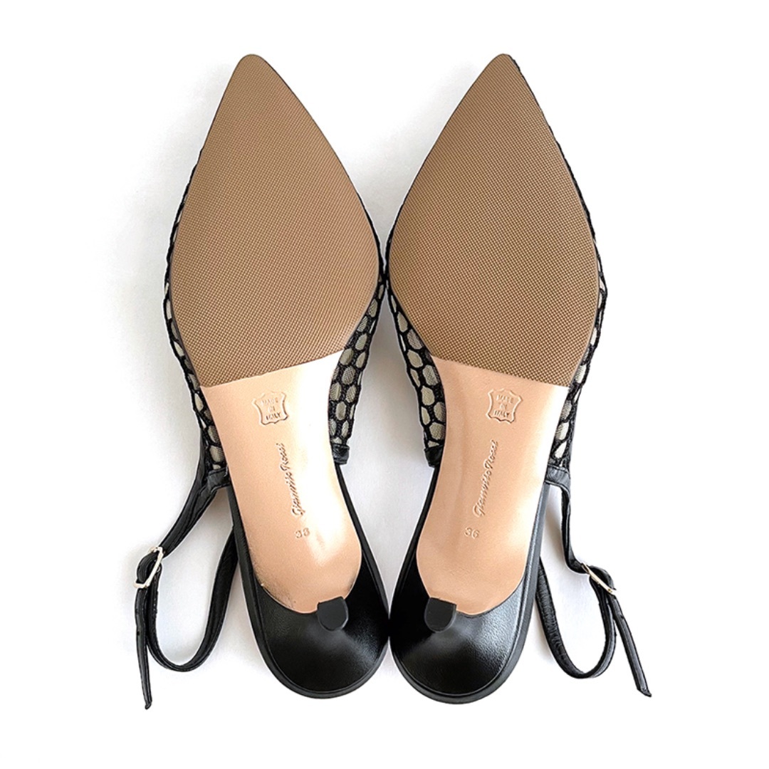 Gianvito Rossi*スリングバックシアードットパンプス ミュール Gianvito Rossi*スリングバックシアードットパンプス ミュール