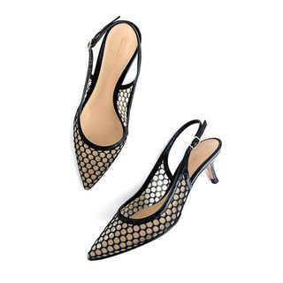 Gianvito Rossi*スリングバックシアードットパンプス ミュール 36