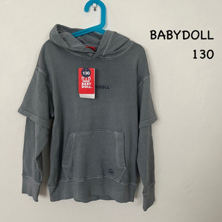 ベビードール(BABYDOLL)のBABYDOLL 袖フェイク レイヤード パーカー  サイズ130(Tシャツ/カットソー)