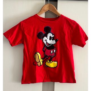 ディズニー(Disney)のディズニー  8ビット風ミッキー　半袖Tシャツ　M（8）130cm相当 赤(Tシャツ/カットソー)