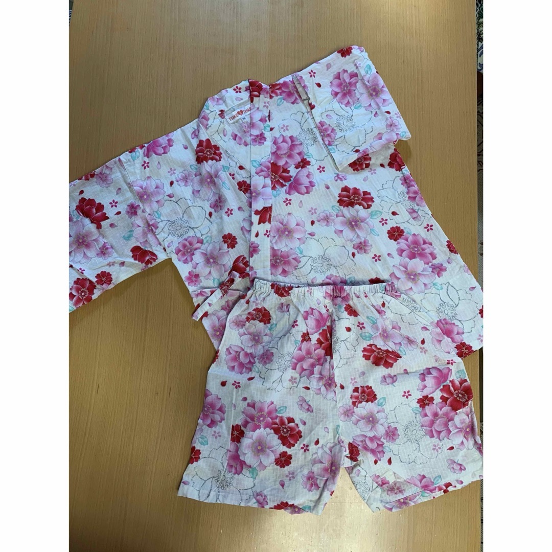 5   再値下げ　ガールズ　甚平　綿100% 140 キッズ/ベビー/マタニティのキッズ服女の子用(90cm~)(甚平/浴衣)の商品写真