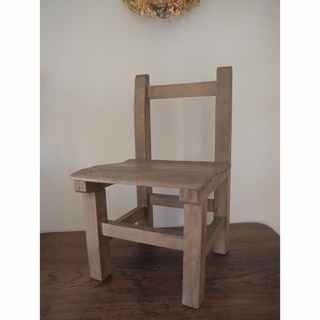 昭和レトロ 大正ロマン 木製 キッズチェア 椅子 寺子屋 ヴィンテージ 古道具(スツール)