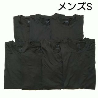 ユニクロ(UNIQLO)のメンズ S 男の子 半袖 ユニクロ ヒートテック 7点 まとめ売り 黒(Tシャツ/カットソー(半袖/袖なし))