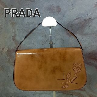 プラダ(PRADA)のPRADA プラダ ハンドバッグ　レザー　ベージュ　フラワー　オールド　ミニ(ハンドバッグ)