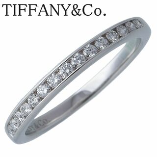 Tiffany & Co. - ティファニー チャネル ハーフエタニティ ダイヤ リング 8号弱 幅2.2mm PT950 ハーフサークル 新品仕上げ済 TIFFANY【16907】