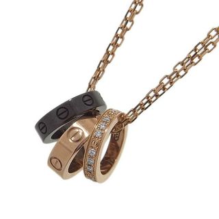 カルティエ(Cartier)の　カルティエ Cartier ラブ スリーフープ ダイヤモンド ネックレス K18PG ジュエリー(ネックレス)