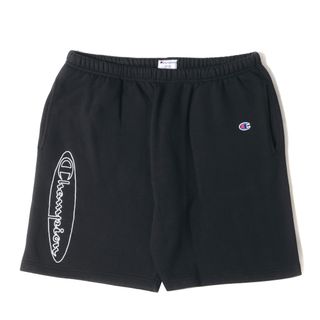 シュプリーム(Supreme)のSupreme シュプリーム パンツ サイズ:M 18SS Champion アウトラインロゴ スウェット ショーツ Outline  Sweatshort ブラック 黒 チャンピオン コラボ ボトムス ズボン ショートパンツ【メンズ】【中古】(ショートパンツ)