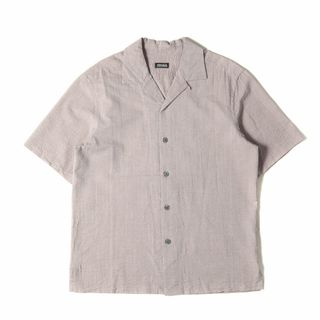 ZEGNA ゼニア シャツ サイズ:M ストライプ シアサッカー オープンカラー 半袖シャツ UBX25A5 SCP3 開襟 ライトブラウン トップス カジュアルシャツ【メンズ】【中古】(シャツ)