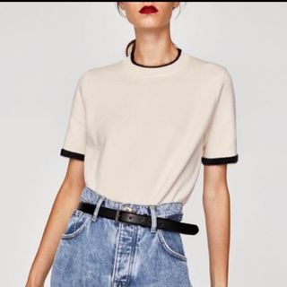 ZARA - 【美品】ZARA ニット 半袖 トップス