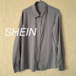 SHEIN シーイン トップス シャツ ブルー ボタン外れあり(シャツ/ブラウス(長袖/七分))