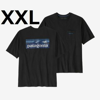 パタゴニア(patagonia)の新 37655 XXL 黒 ボードショーツ ロゴ ポケット Tシャツ パタゴニア(Tシャツ/カットソー(半袖/袖なし))