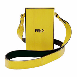 FENDI - フェンディ FENDI ショルダーバッグ ボックス レザー イエロー ゴールド メンズ 送料無料【中古】 z0816