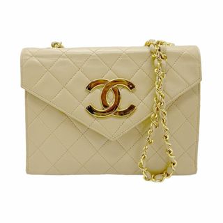 CHANEL - シャネル CHANEL 斜め掛けショルダーバッグ マトラッセ レザー ベージュ ゴールド レディース 送料無料【中古】 z0822