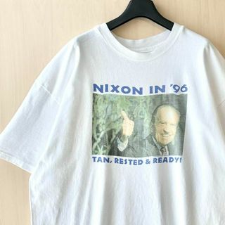 ヘインズ(Hanes)の90s USA製古着　ヴィンテージ　ヘインズ　フォトTシャツ　リチャードニクソン(Tシャツ/カットソー(半袖/袖なし))