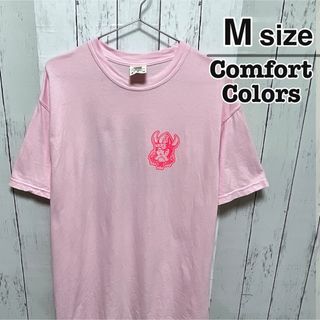 COMFORT COLORS　Tシャツ　M　ピンク　カレッジロゴ　USA古着(Tシャツ/カットソー(半袖/袖なし))