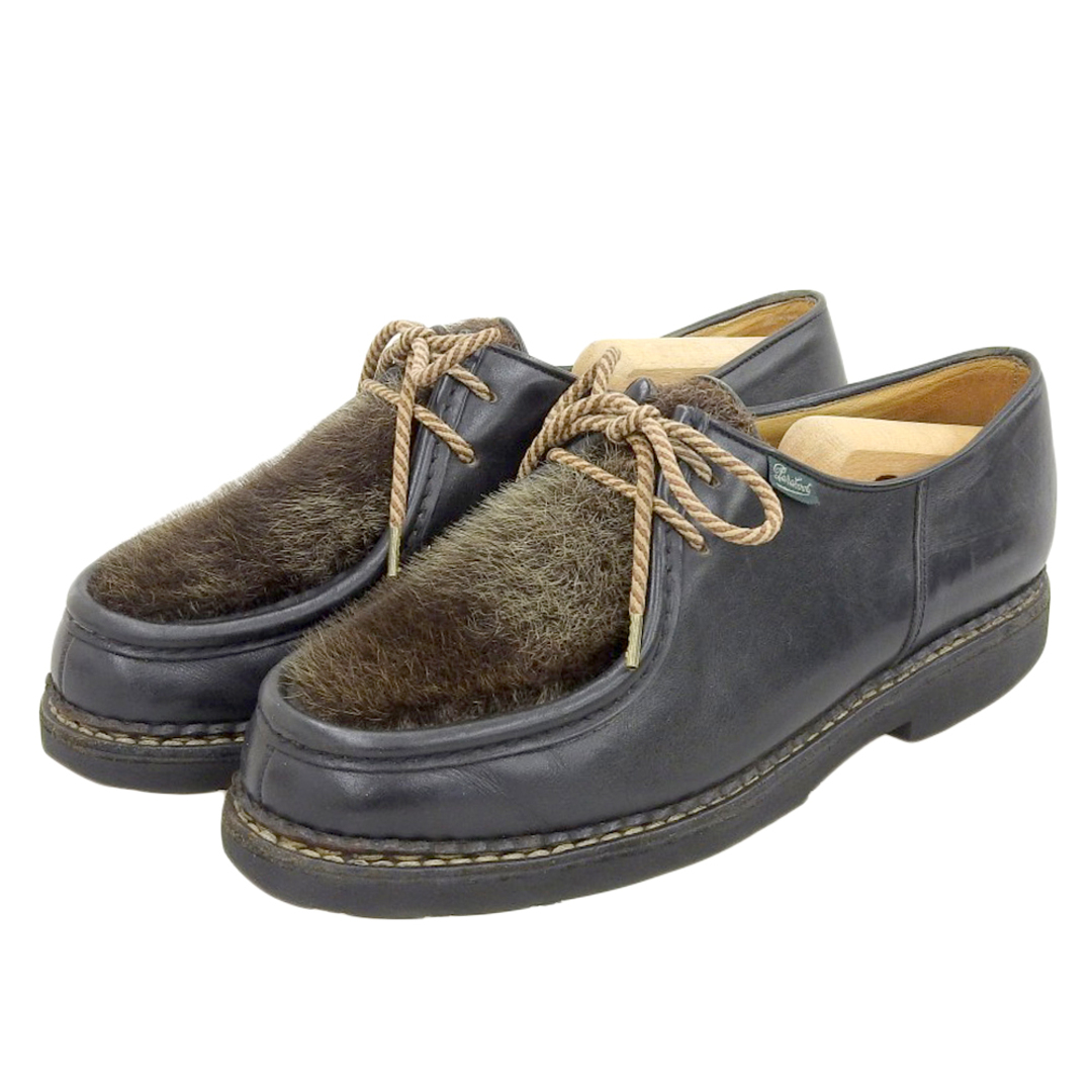 Paraboot(パラブーツ)のパラブーツ Paraboot パラブーツ ミカエルチロリアンシューズ アザラシ レザー メンズ ブラック×ブラウン系 42 1/2F 7890 42 1/2F メンズの靴/シューズ(その他)の商品写真