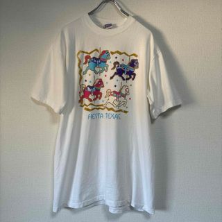 90s ビンテージ　アメリカ古着　tee アニマル　馬　アメリカ輸入　used(Tシャツ/カットソー(半袖/袖なし))