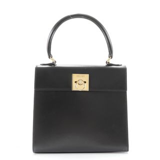 celine - 美品 ヴィンテージ セリーヌ M13 レザー ハンドバッグ トート トップハンドル ブラック 黒 ケリー レディース HRM Z4-6