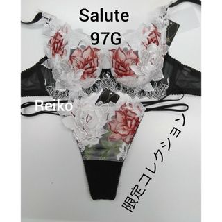 ワコール(Wacoal)のSalute◆97G◆限定コレクション◆P-アップブラ&ソングM　Ｌサイズ♥(ブラ&ショーツセット)