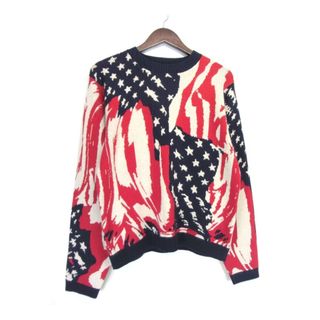 エムエーエスユー MASU ■ 23AW【 MARBLE FLAG SWEATER MFFW KN0423 】 総柄 マーブル フラッグ デザイン ニット セーター　33163(ニット/セーター)