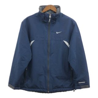 ナイキ(NIKE)のNIKE ナイキ スウォッシュロゴ 中綿ジャケット スポーツ ネイビー (メンズ M) 中古 古着 Q5306(その他)