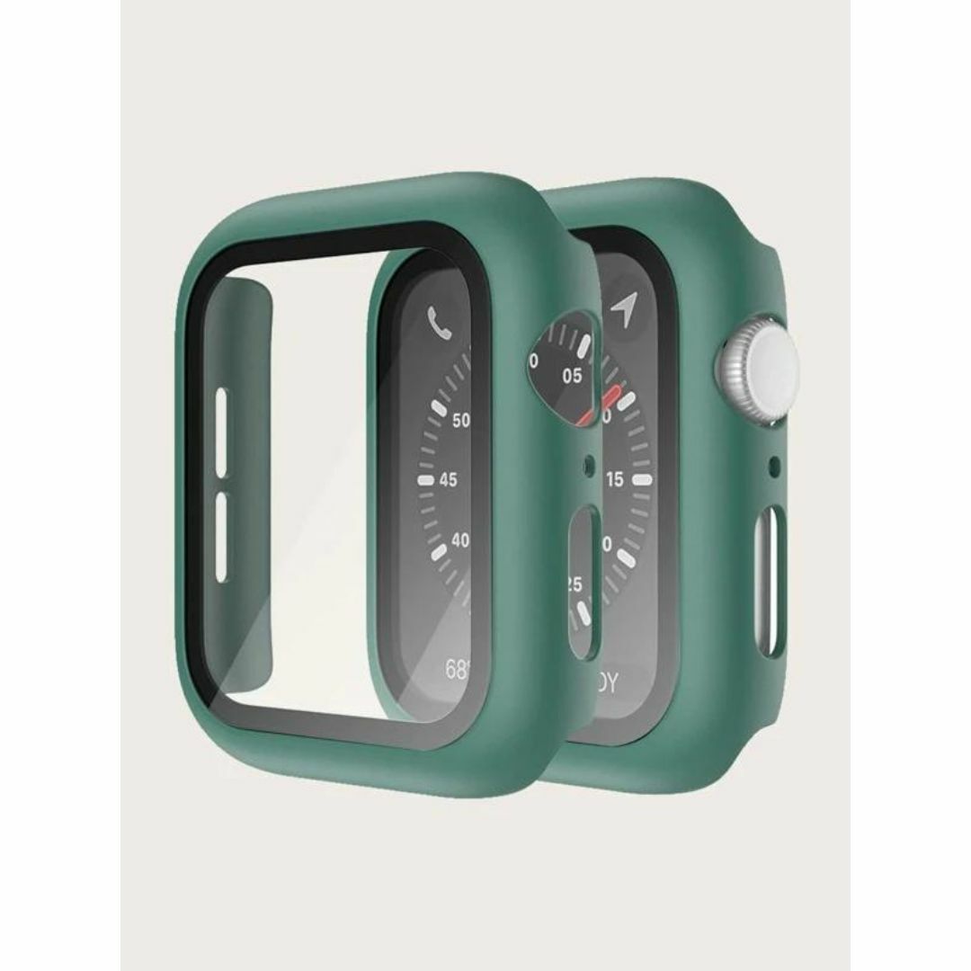 Apple Watch アップルウォッチ カーバケース ガラス 緑色 スマホ/家電/カメラのスマホアクセサリー(保護フィルム)の商品写真
