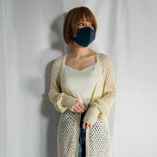 DAMA collection シルクカーディガン レースサマーニット かぎ編み(カーディガン)