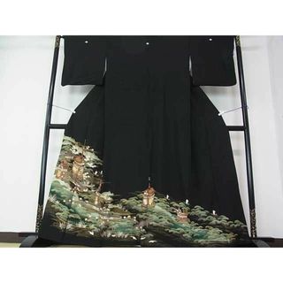 平和屋着物■豪華黒留袖　風景花文　祇園祭　金彩　逸品　DAAA4729ar(着物)