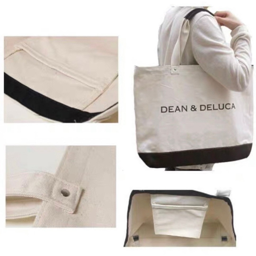 DEAN & DELUCA(ディーンアンドデルーカ)の【新品】DEAN&DELUCA トートバッグ ナチュラルホワイト 大容量バック レディースのバッグ(トートバッグ)の商品写真