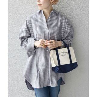 シップス(SHIPS)のSHIPS any:〈ウォッシャブル〉フランネルギンガムチェック ルーズ シャツ(Tシャツ(半袖/袖なし))